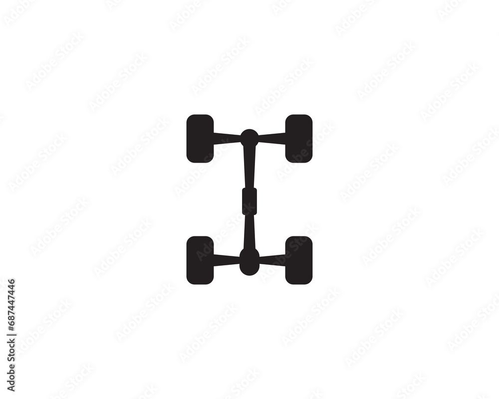 Chassis automobile icon vector symbol design illustration isolated Chassis automobile icon vector symbol design illustration isolated