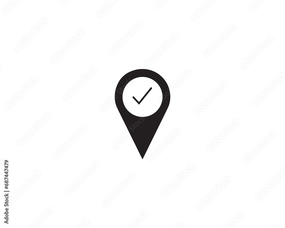 Fototapeta premium Check location icon vector symbol design illustration