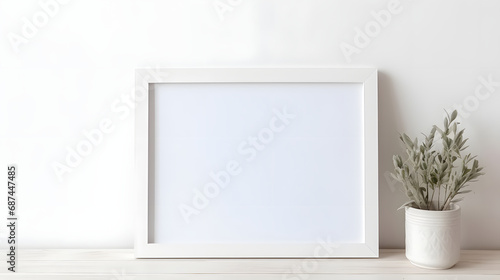 photo frame mockup decorated in minimalist style