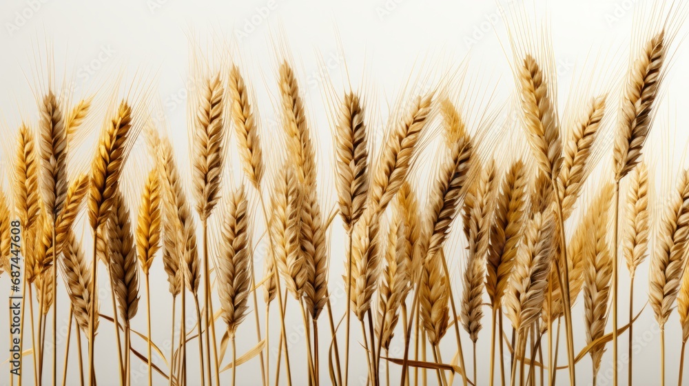 Fototapeta premium A wheat field border graphic isolated on a transpare