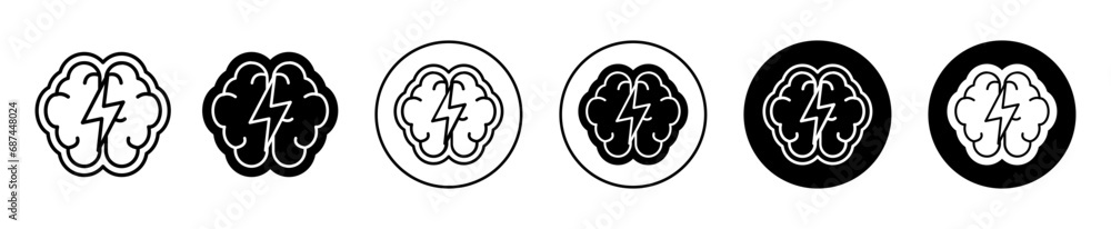 Brainstorming icon. smart human brain or mind thought or idea and dream with creative thinking symbol set. brainstorming of genius mind vector line logo Brainstorming icon. smart human brain or mind thought or idea and dream with creative thinking symbol set. brainstorming of genius mind vector line logo