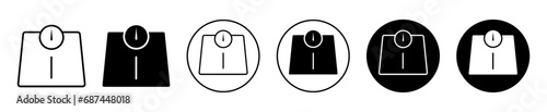 weight scales icon. body weight measuring scale dial meter symbol set. weigh control measure device or weight scale vector line logo