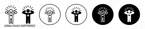 Confidence icon. self esteem or personal goal achievement through happy and confident symbol set. Self confidence or willpower vector line logo