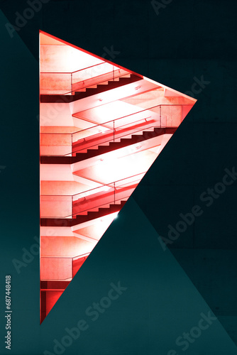 escalier rouge