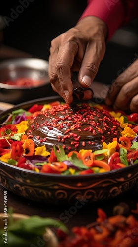 A Baked Decorated Chocolate Cake for Happy Birthday