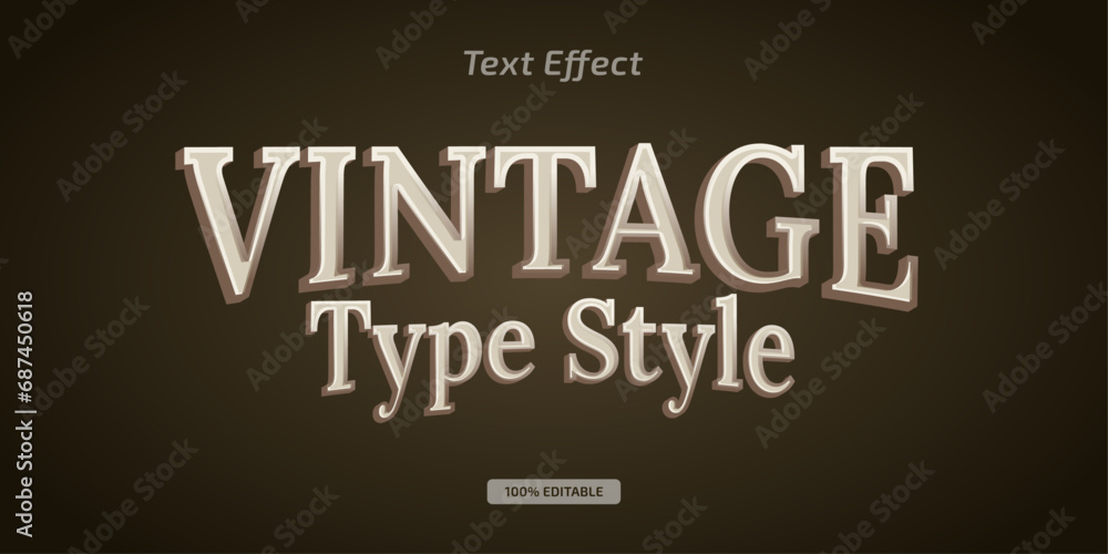 Vintage-type style vector text effect