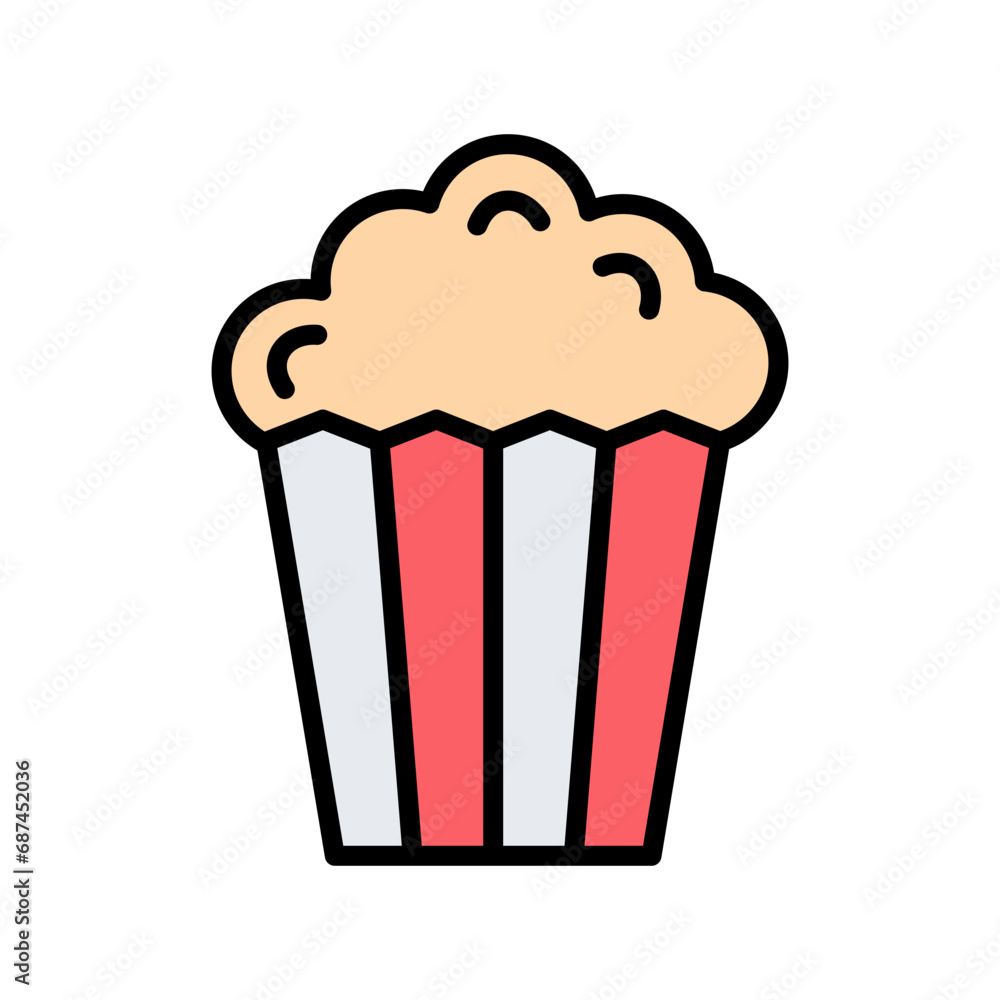 Popcorn Icon, Fast Food Vector Design Popcorn Icon, Fast Food Vector Design