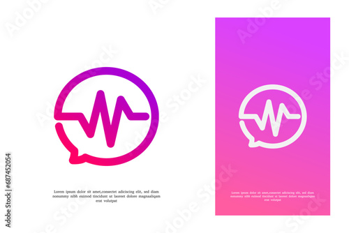 talk sound wave logo design template