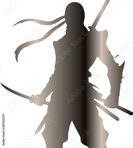 
Medieval knight silhouette with sword and shield, vector illustration. a brave and noble warrior in armor, ready for battle or chivalry. suitable for projects related to history, fantasy, adventure