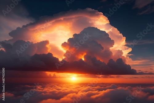 Beautiful clouds in the sky. AI generated illustration