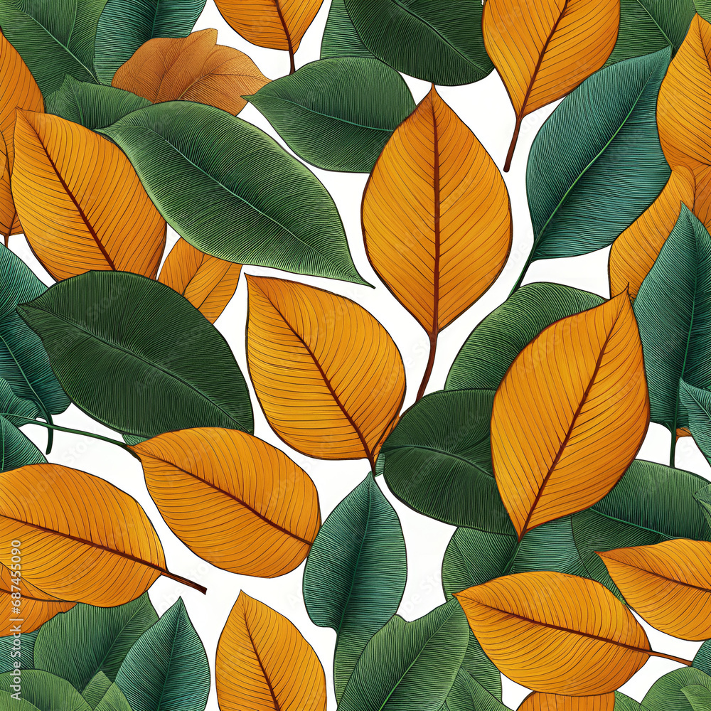 autumn leaves seamless pattern