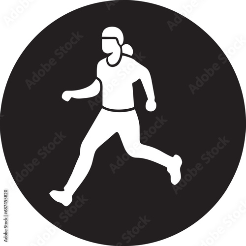 jogging in circle, pictogram