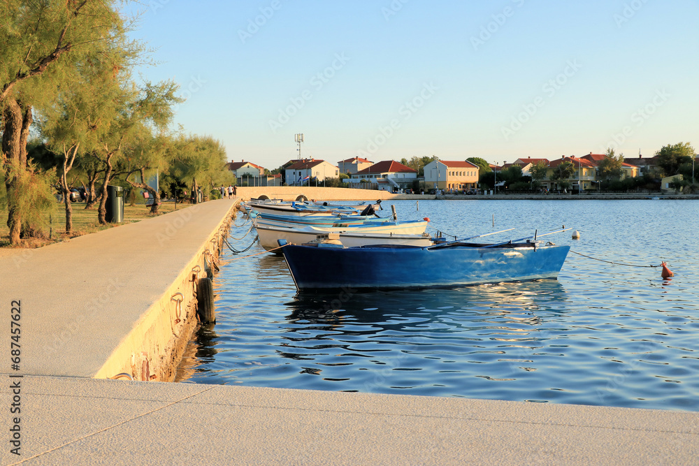 Boats in the port of Nin, Croatia