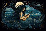 Melodies of the Moonlit Sea - Siren’s Serenade Illustration