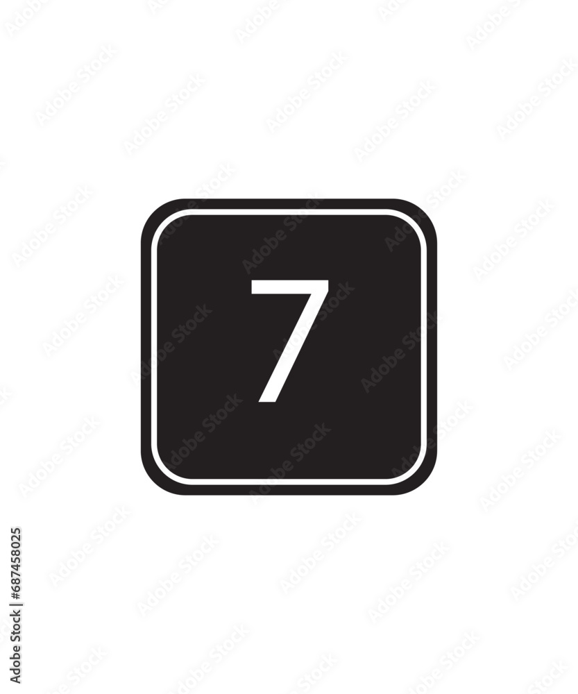 number 7 button icon, vector best flat icon. number 7 button icon, vector best flat icon.
