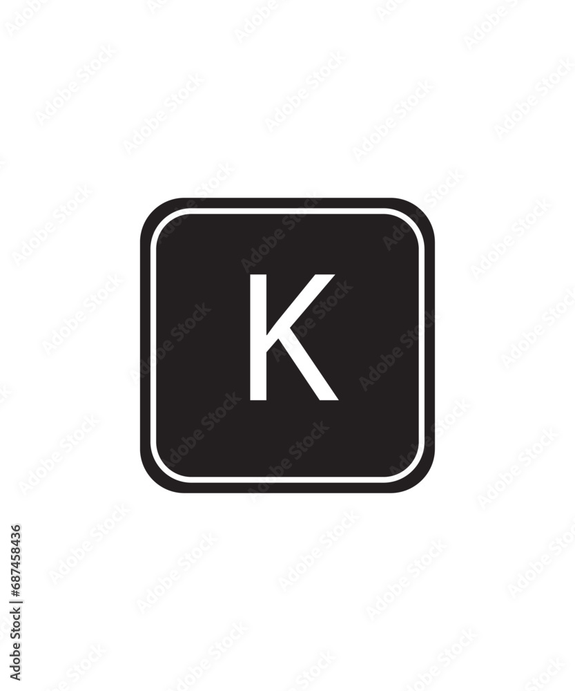 K button icon, vector best flat icon. K button icon, vector best flat icon.