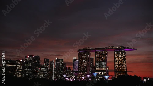 Singapore skyline at sunset