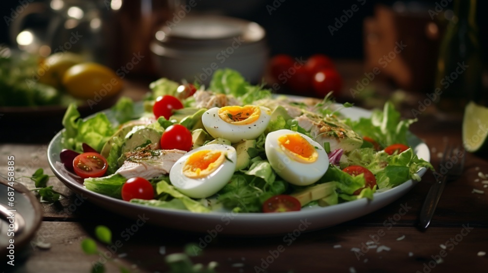 salad with eggs and vegetables salad with eggs and vegetables
