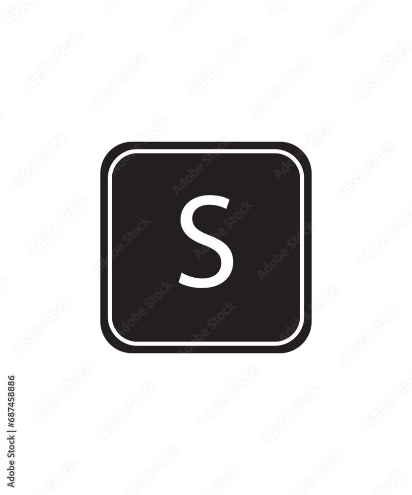 S button icon, vector best flat icon. S button icon, vector best flat icon.