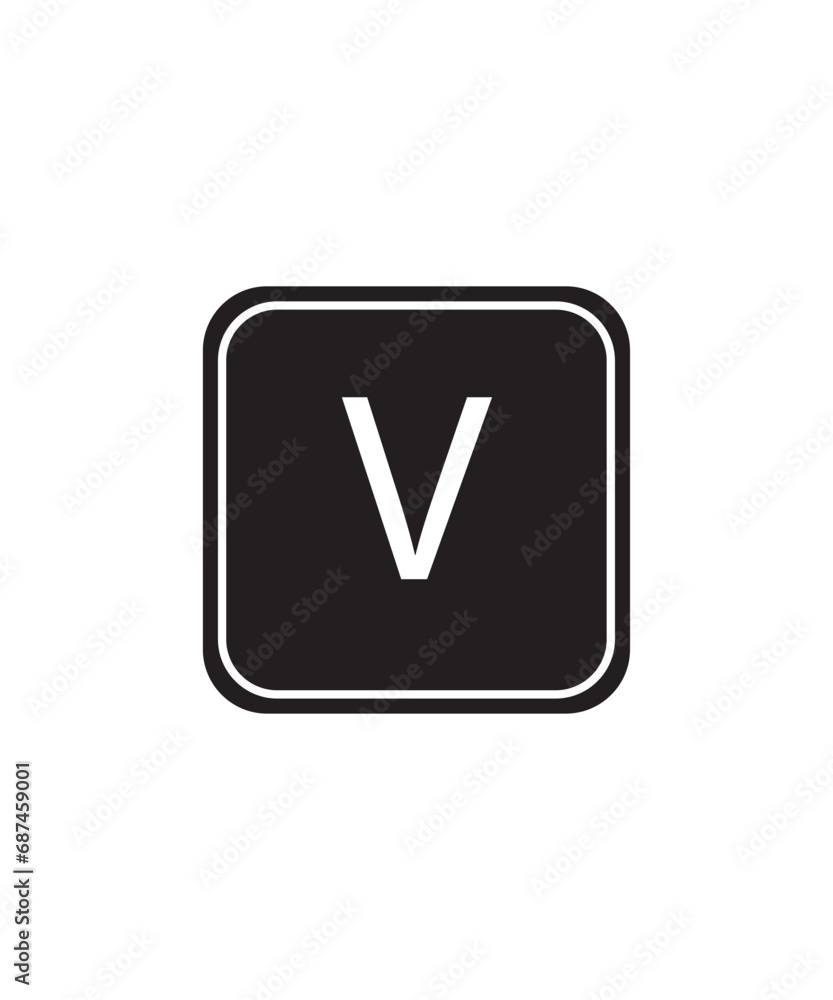V latter button icon, vector best flat icon. V latter button icon, vector best flat icon.