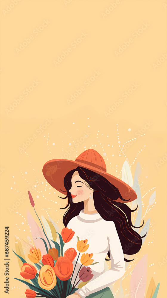 Hand drawn cartoon women's day illustration background
Hand drawn cartoon women's day illustration background