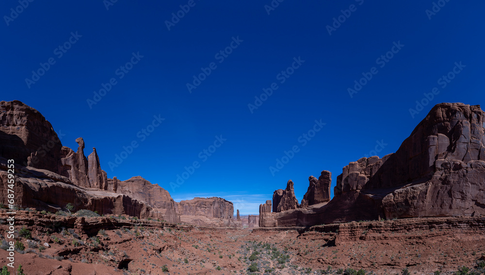 view from Park Ave, Park Avenue Viewpoint in Arches National Park, Moab, Utah, USA, travel usa and north america view from Park Ave, Park Avenue Viewpoint in Arches National Park, Moab, Utah, USA, travel usa and north america