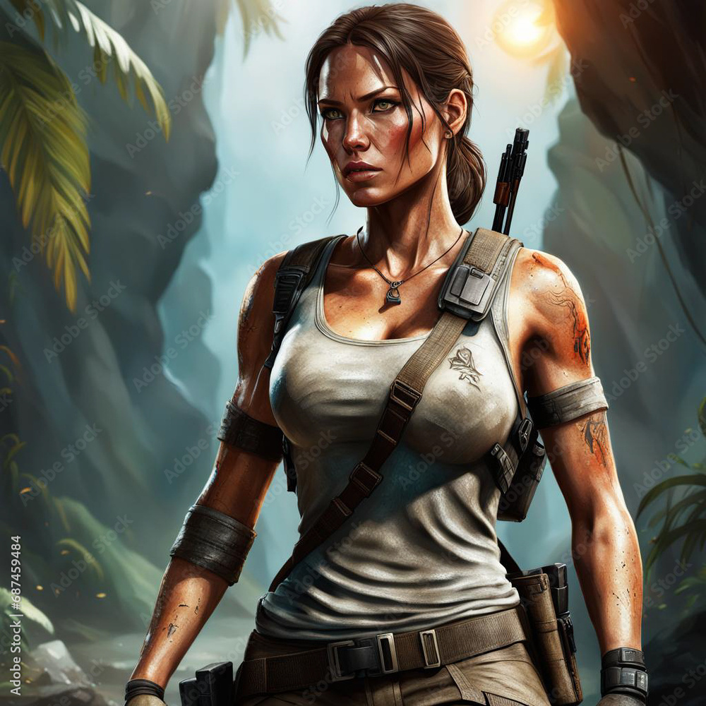 Lara Croft - obrazy, fototapety, plakaty 