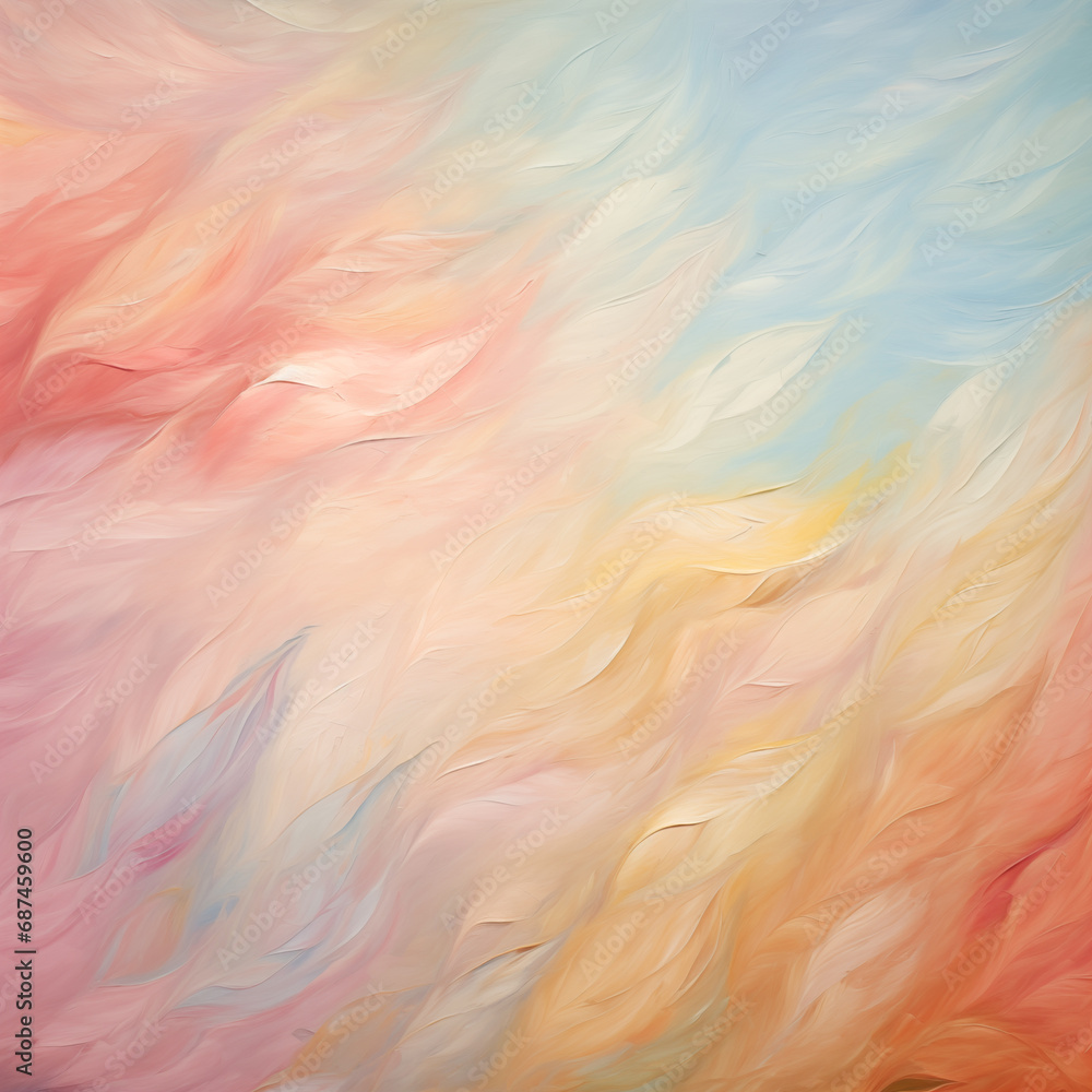 An abstract painting with the texture of an oil painting painted in pastel rainbow colors An abstract painting with the texture of an oil painting painted in pastel rainbow colors