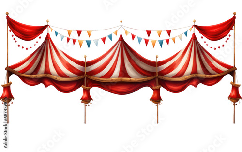 Colorful Circus Banner Whimsical Entertainment Display on a White or Clear Surface PNG Transparent Background
