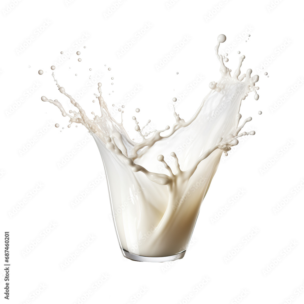 Milk splash isolated on a transparent or white background Milk splash isolated on a transparent or white background