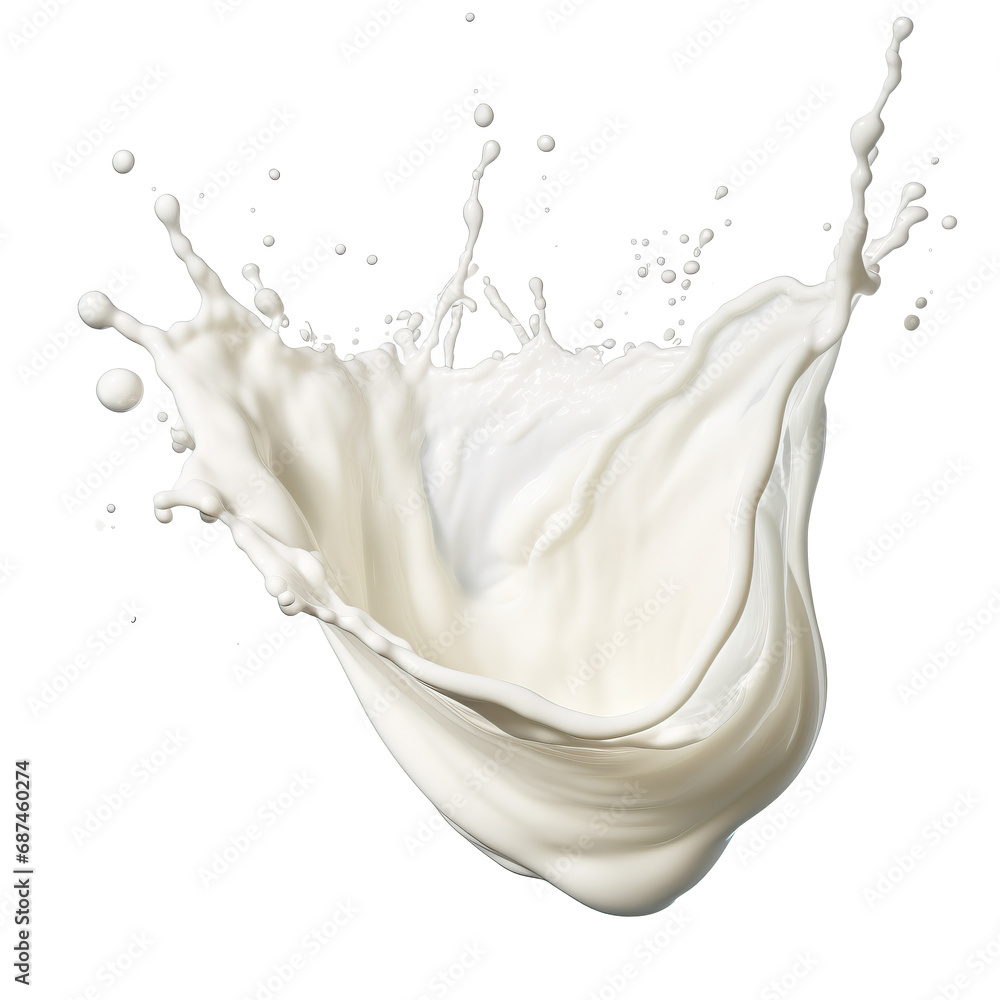 Milk splash isolated on a transparent or white background Milk splash isolated on a transparent or white background