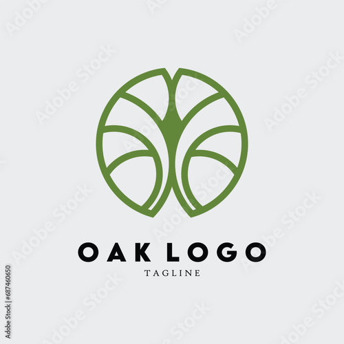 oak logo vector illustration design