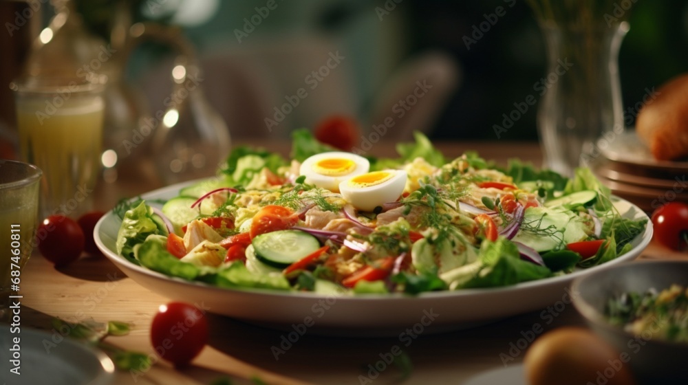 salad with vegetables and fruits salad with vegetables and fruits