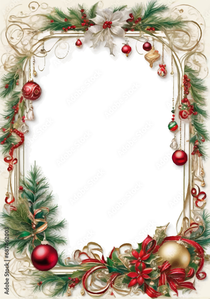 christmas frame with branches christmas frame with branches