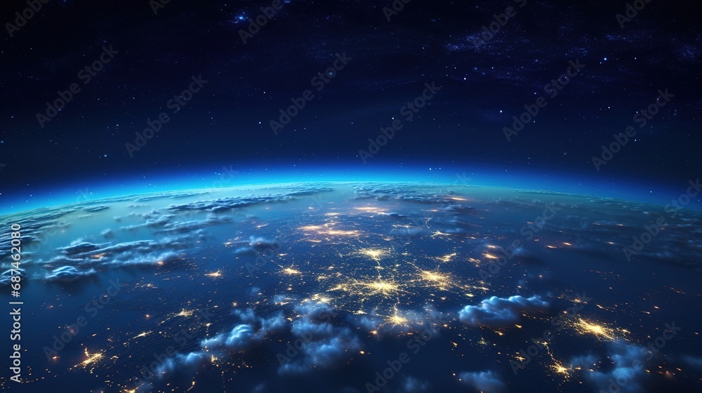 Earth at Night Viewed from Space