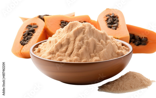 Healthy Crunch Dried Papaya Powder on a White or Clear Surface PNG Transparent Background photo