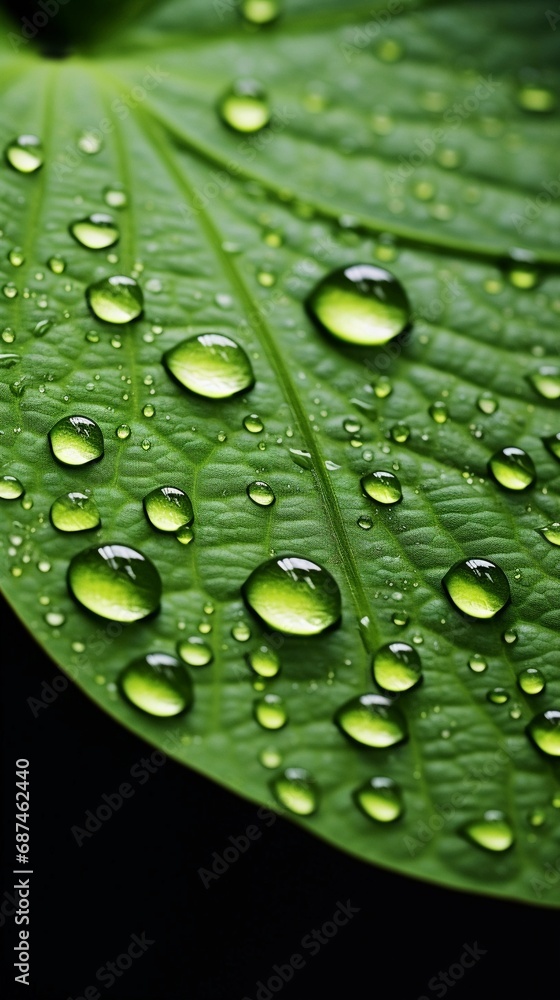 Close-up details of the textured surface of a lily pad, showcasing the intricate patterns, veins, and water-repellent characteristics of the leaf, background image, AI generated