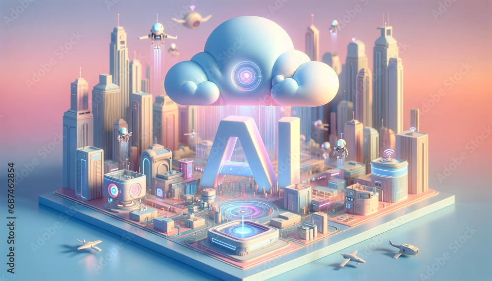 AIと近未来と人が共存し明るい未来を照らし出している-AI, the near future, and people are coexisting and illuminating a bright future. AIと近未来と人が共存し明るい未来を照らし出している-AI, the near future, and people are coexisting and illuminating a bright future.