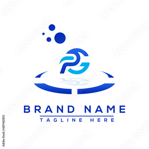 Letter PG blue logo Professional for all kinds of business