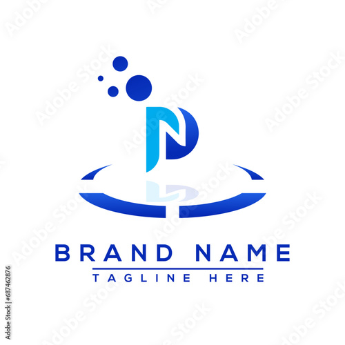 Letter PN blue logo Professional for all kinds of business photo