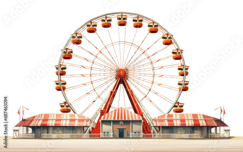Whirl of Fun Iconic Ferris Wheel on a White or Clear Surface PNG Transparent Background