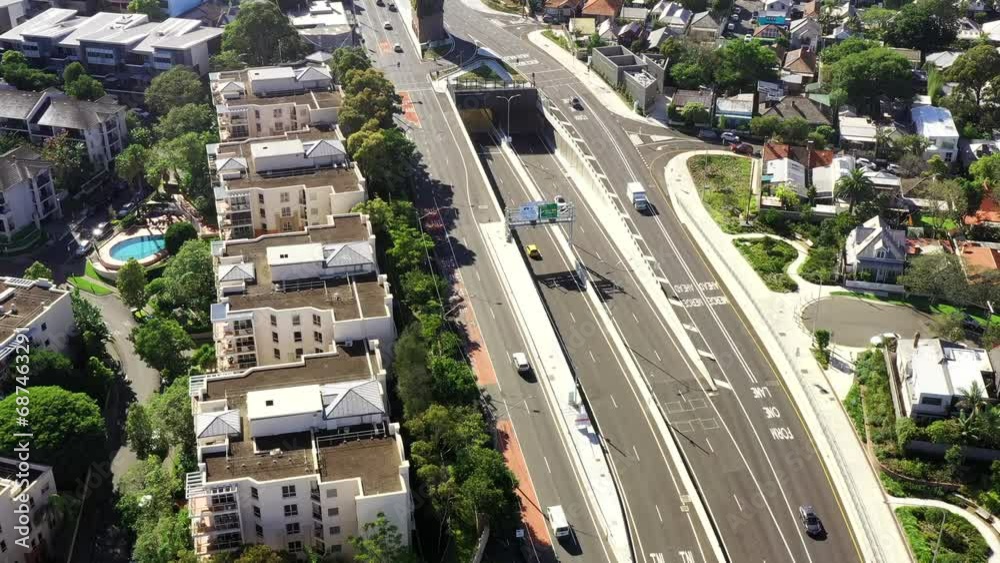Rozelle interchange tunnel entry for Victoria road motorway in Sydney ...