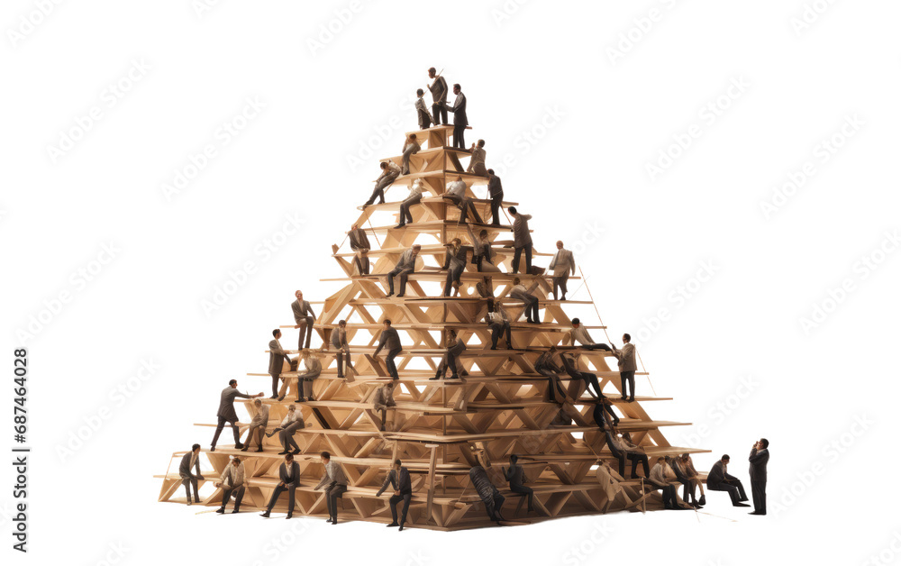 Human Pyramid Astounding Group Formations on a White or Clear Surface PNG Transparent Background - obrazy, fototapety, plakaty 