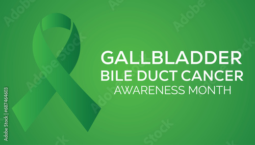 Vector illustration on the theme of Gallbladder Bile Duct Cancer Awareness Month observed each year during February.banner, Holiday, poster, card and background design. photo