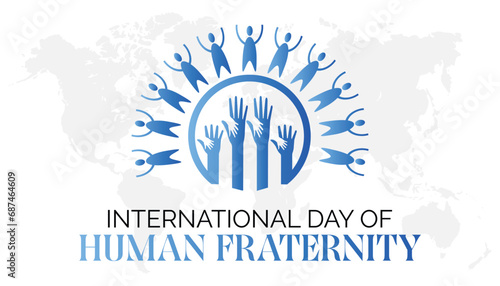 Vector illustration on the theme of international day of human fraternity observed each year during February.banner, Holiday, poster, card and background design.