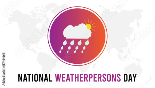 Vector illustration on the theme of National Weatherpersons Day observed each year during February.banner, Holiday, poster, card and background design.
