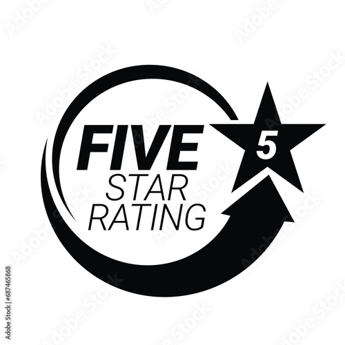5 star rating. Five star Symbol or emblem. vector illustration