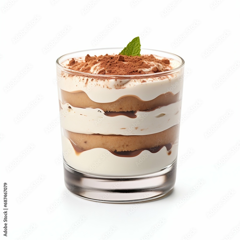 Classic Tiramisu Dessert in a Glass. Generative ai Classic Tiramisu Dessert in a Glass. Generative ai