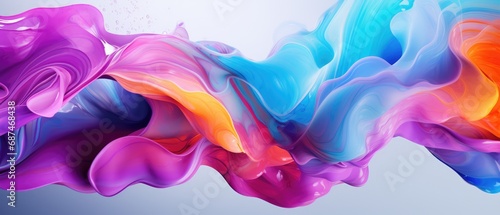 colorfull liquid acrylic paint or fluid bubble flow wallpaper, Abstract background,  AI generative photo