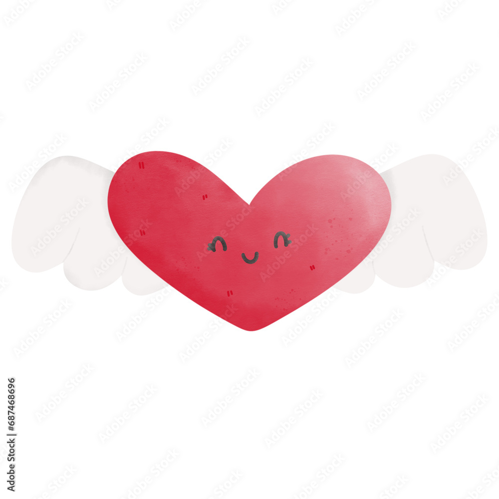 Fototapeta premium red heart wing